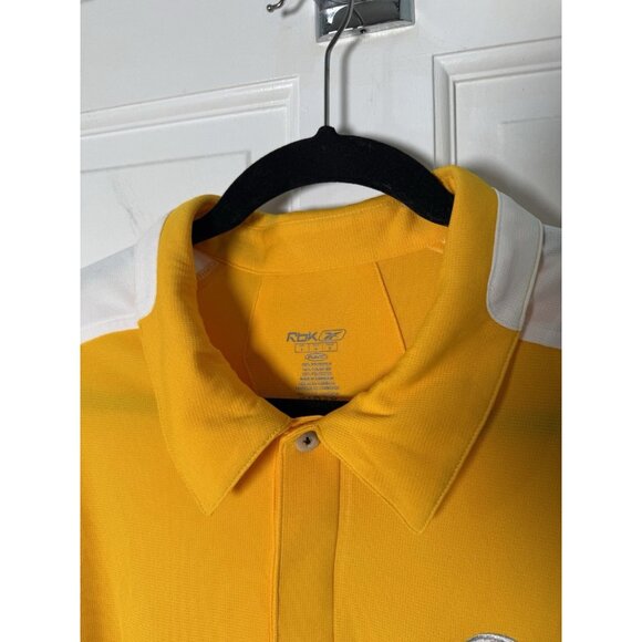 Reebok Pittsburgh Steelers Men’s Yellow White Polo Size Large EUC - Picture 3 of 10